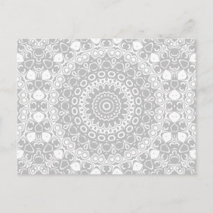 Carte Postale Motif Mandala Argent Élégant