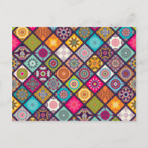 Carte Postale Motif mandala coloré marocain