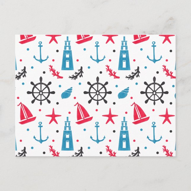 Carte Postale Motif marin (Devant)
