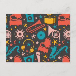 Carte Postale Motif musical - Instruments