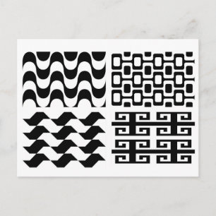 Carte Postale Motif noir et blanc