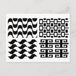 Carte Postale Motif noir et blanc