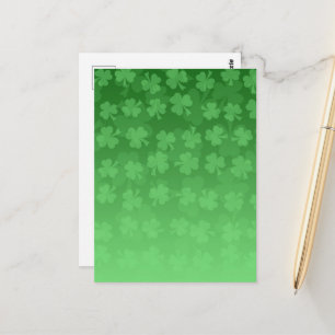 Carte Postale Motif ombré de trèfles verts pour la Saint-Patrick