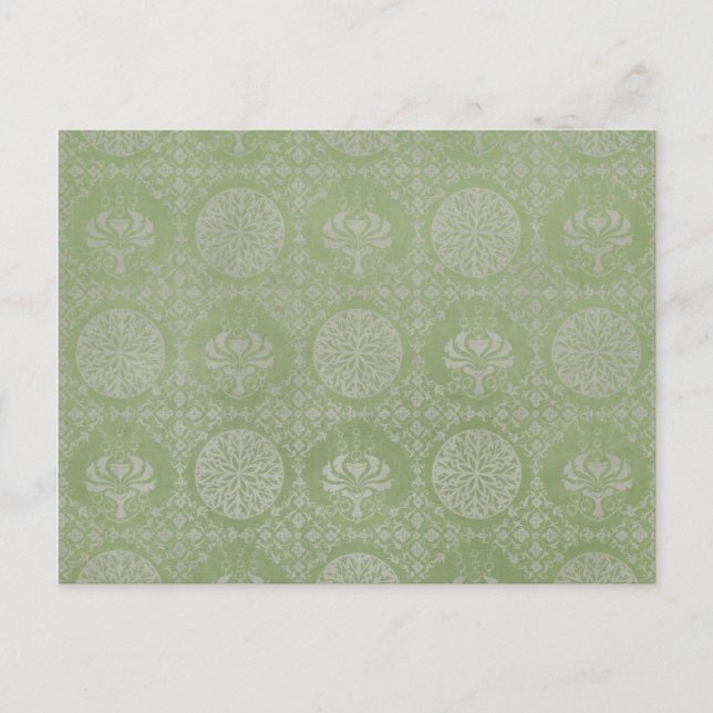 Carte Postale Motif ornemental vert (Devant)