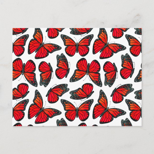 Carte Postale Motif papillon Monarque rouge (Devant)
