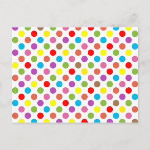 Carte Postale Motif pois arc-en-ciel coloré