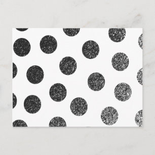 Carte Postale Motif pois de la fausse parties scintillant noire 