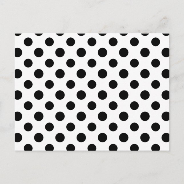 Carte Postale Motif Pois noir blanc (Devant)
