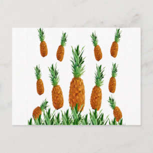 Carte Postale motif polygonal d'impression d'ananas