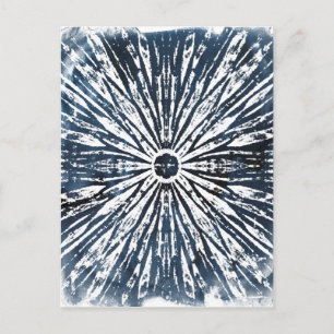 Carte Postale Motif radial Indigo Ink