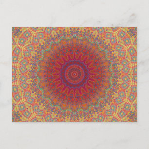 Carte Postale Motif radial psychédélique :