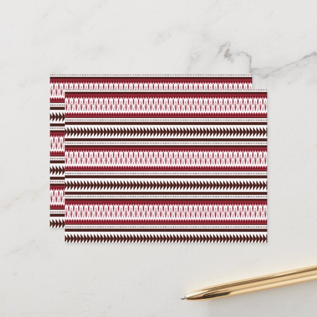 Carte Postale motif rayé rouge et blanc (Devant/Arrière en situation)