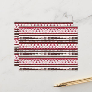 Carte Postale motif rayé rouge et blanc