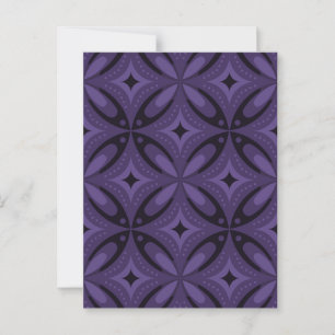 Carte Postale Motif rétro couleur violet foncé