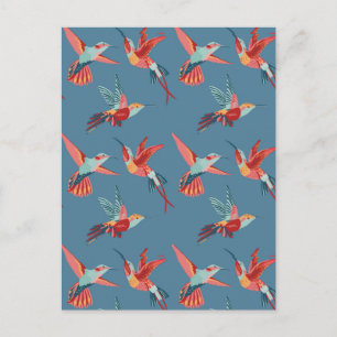 Carte Postale Motif rétro Hummingbird 2
