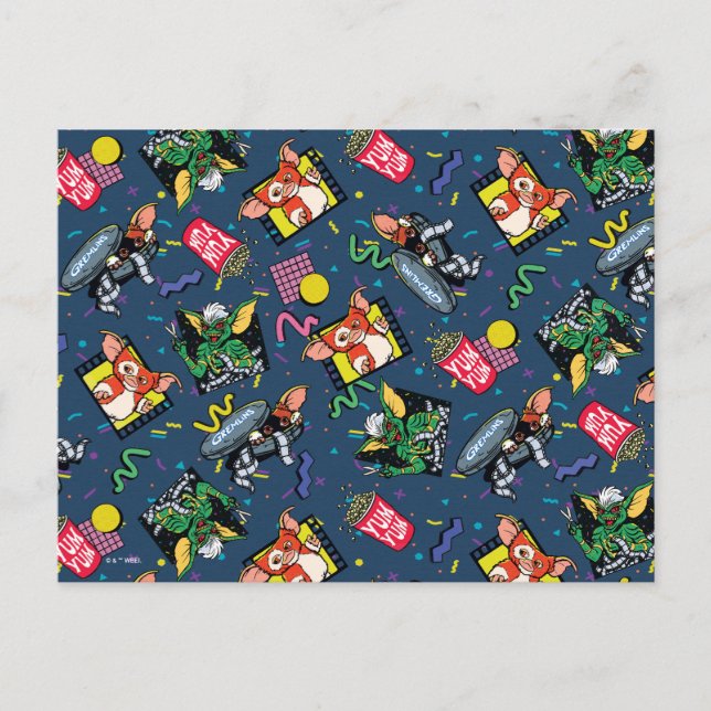 Carte Postale Motif Rétro-onde Gremlins™ 80's (Devant)