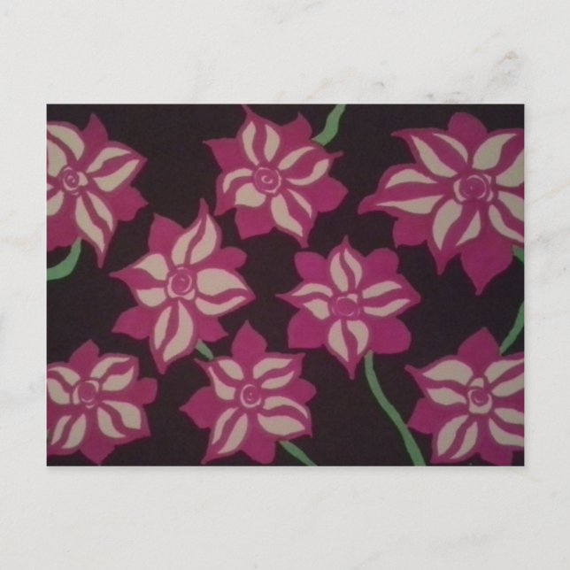 Carte Postale Motif rose et blanc Dahlia (Devant)
