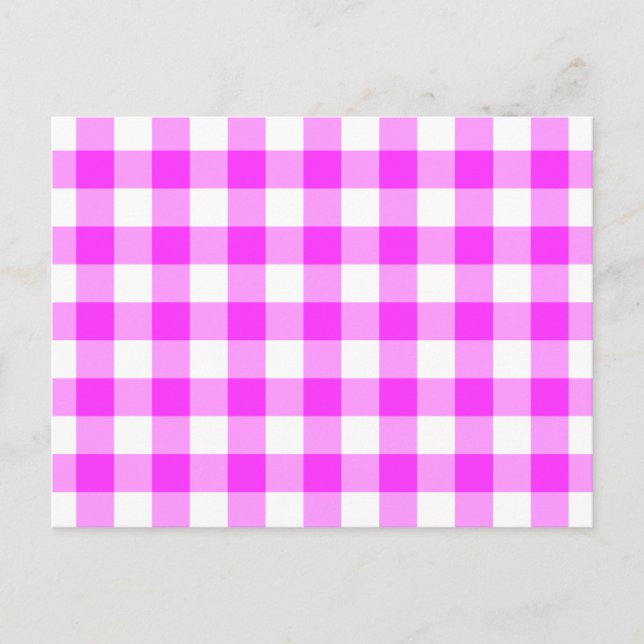 Carte Postale Motif rose et blanc En vichy (Devant)