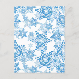Carte Postale Motif sans couture blanc et bleu