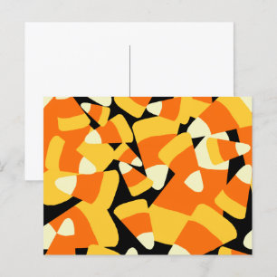 Carte Postale Motif sans couture de bonbons d'Halloween en forme