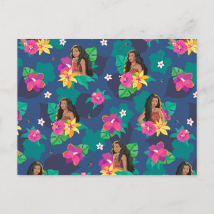 Carte Postale Motif sans couture floral de Moana en live-action