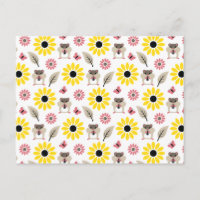 Motif sans couture Hamster & Tournesol