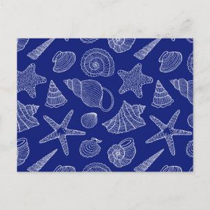 Carte Postale Motif Shell bleu clair