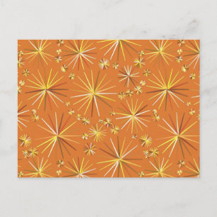 Carte Postale Motif Spoutnik du milieu du siècle, Terracotta
