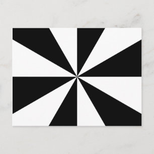 Carte Postale Motif Sunburst noir et blanc