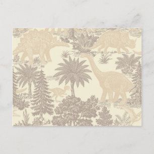 Carte Postale Motif Toile Dinosaure Vintage