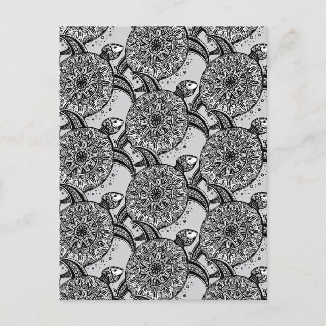 Carte Postale Motif Tortue de Style (Devant)