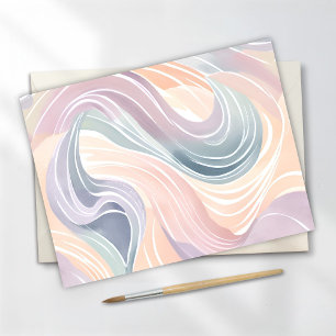 Carte Postale Motif Tourbillon Pastel   Couleurs légères et colo