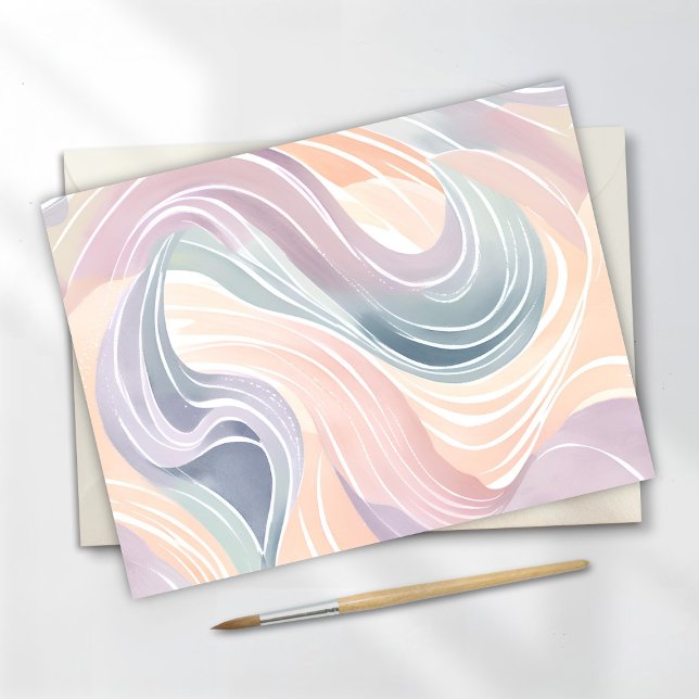 Carte Postale Motif Tourbillon Pastel | Couleurs légères et colo (Créateur téléchargé)