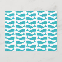 Carte postale Motif Turquoise Blue Whale