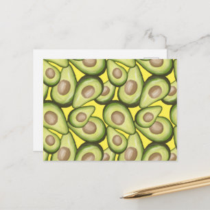 Carte Postale Motif Vegan Avocado frais et gourmand
