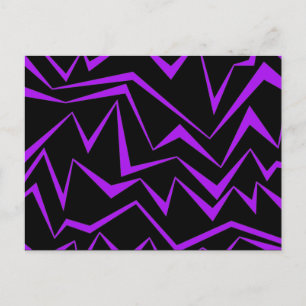 Carte Postale Motif zigzag géométrique abstrait, audacieux et vi