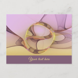 Carte Postale Motions Abstraites Texte moderne rose or fractal