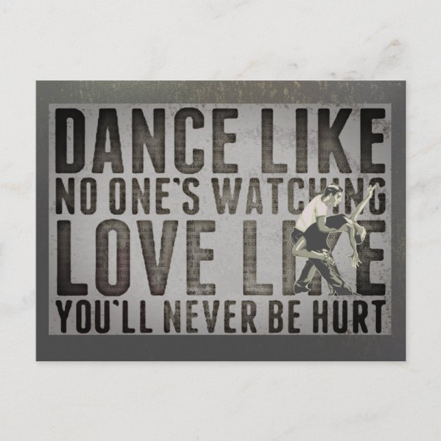 Carte Postale Motivation Danser Couple Slogan (Devant)