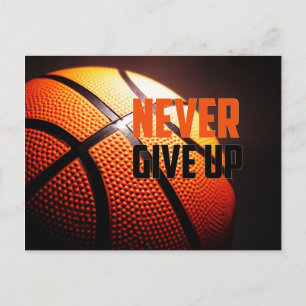 Carte Postale Motivation du basket-ball - ne jamais abandonner p