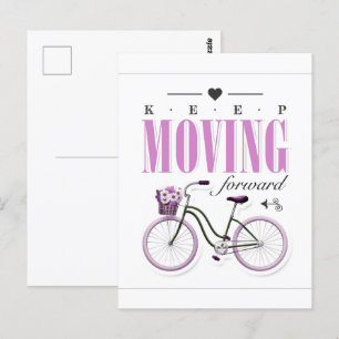 Carte Postale Motivation mignonne continuer à avancer avec le vé