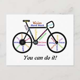 Carte Postale Motivational Bike, vélo, vélo Vous pouvez le faire