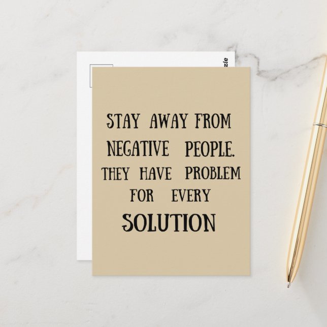 Carte Postale Motivational cite des paroles de vie amusantes (Devant/Arrière en situation)