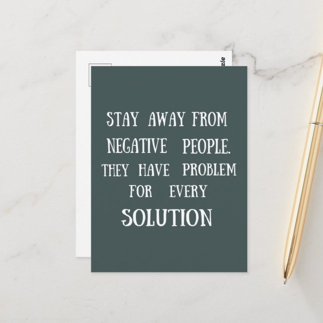 Carte Postale Motivational cite des paroles de vie amusantes (Devant/Arrière en situation)