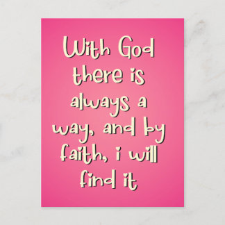 Carte Postale Motivational Faith Basée sur Dieu citation