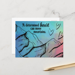 Carte Postale Motivational Heart Can Move Mountains Color Ombre