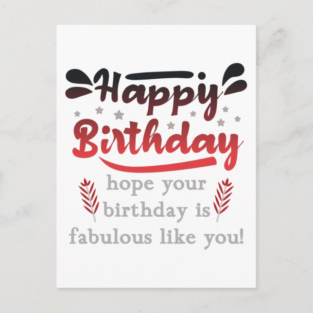 Carte Postale Motivational Joyeux voeux d'anniversaire. (Devant)