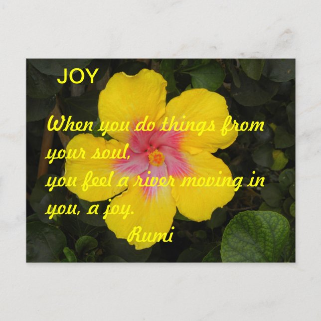 Carte postale motivationnelle JOY Fleur tropicale  (Devant)