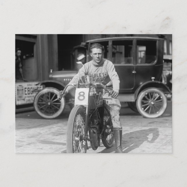 Carte Postale Moto de course des années 1920 (Devant)