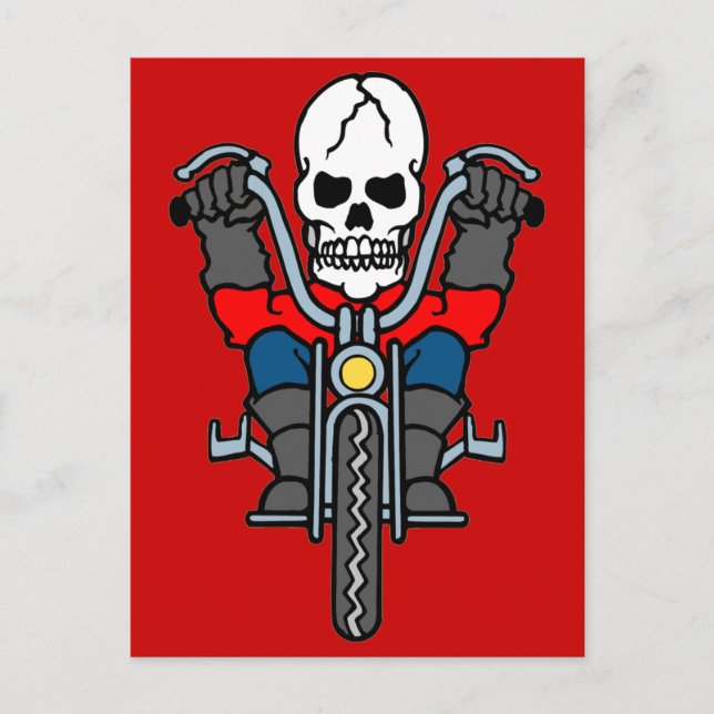 Carte Postale Moto et crâne (Devant)