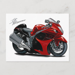 Carte Postale Moto Hayabusa Rouge-Noir